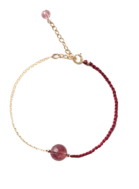 小众ins天然草莓晶编织森系手绳