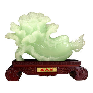 发大财玉石白菜摆件客厅玄关电视柜装饰品招财纳百财开业乔迁礼品