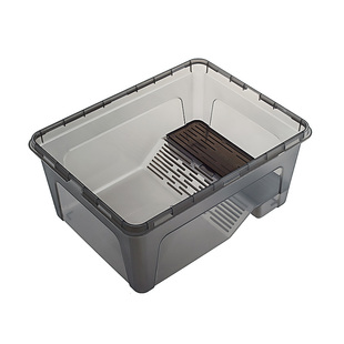 乌龟缸草龟巴西龟塑胶盆龟箱龟池带晒台水龟饲养箱透明育苗水陆缸