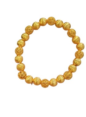 沙金镂空花丝拉丝猫眼绣球珠手链