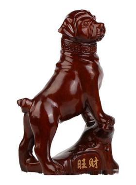 实木质十二可爱风雕刻摆设生肖狗