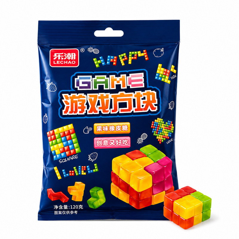 乐潮游戏方块120g水果味软糖