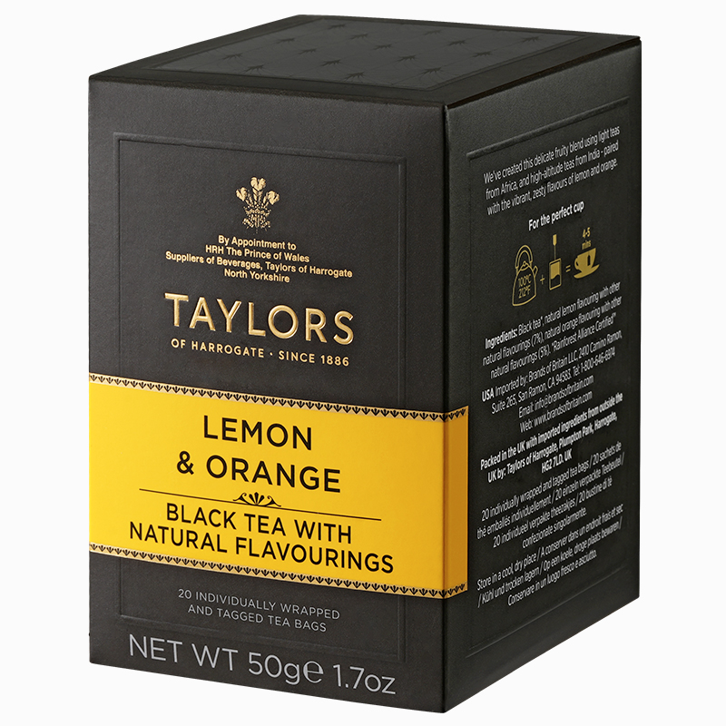 柠檬香橘红茶taylors英国泰勒进口茶包lemonorange橙子冷泡水果味