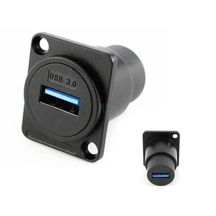 D型usb 3.0母座插座模块高速免焊A口母对母对接直通机柜卡农面板