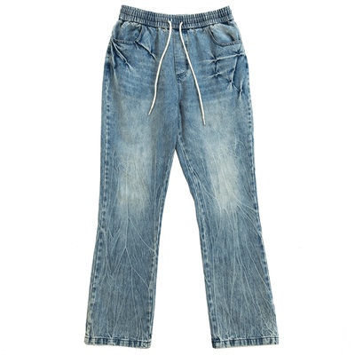 烦恼的Octopusl水洗微喇牛仔裤