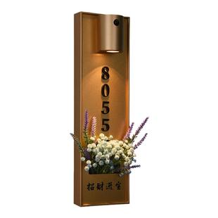 创意新款感应灯插花入户门充电发光门牌定制高档时尚亚克力立体家用房号牌数字号码酒店民宿餐厅包厢棋牌室