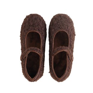 允儿妈女童冬季新款魔术贴加绒毛毛鞋女孩秋冬加厚棉鞋宝宝鞋子潮