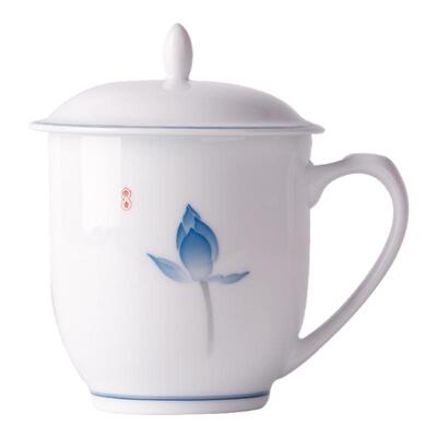陶瓷泡茶杯毛瓷杯薄胎带盖