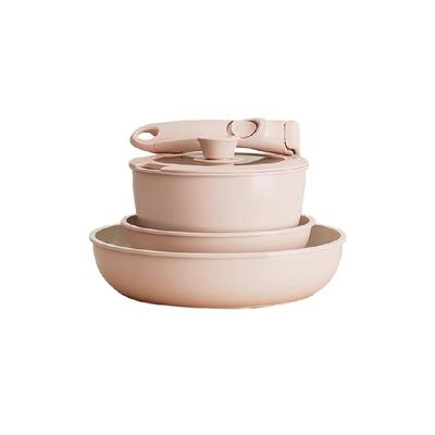 红厨可拆卸手柄不粘锅锅具套装