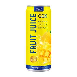 【进口】27000GCK越南100%芒果果汁(含果肉)330ml*12瓶饮料聚餐