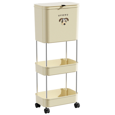 uforu厨房双层高垃圾桶家用客厅置物架干湿分离大容量可移动2022