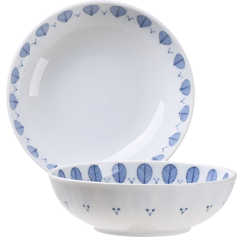 日本进口陶瓷钵碗矮式碗小菜碗日式釉下彩餐具青花瓷器小清新花朵