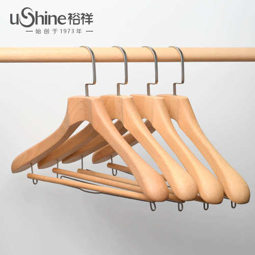 裕祥影楼西服实木宽肩衣架婚纱无痕衣架服装店专用木质衣架挂衣架