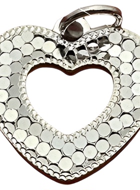 S925纯银镀金心形提溜爱心吊坠