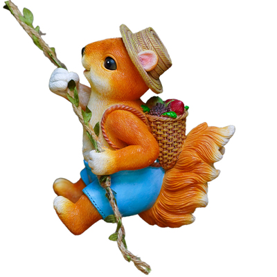 可爱攀登松鼠花园壁挂装饰摆件