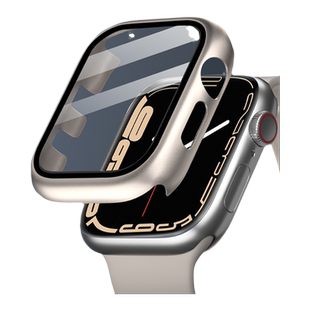 秒变星光色 适用iwatch 8/7表带保护套7代苹果手表s5/6表壳AppleWatch壳膜一体4/3/2/1钢化膜硅胶米兰非原装