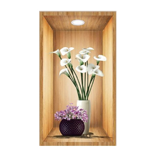 3D效果盆栽入户效果自粘贴画客厅过道立体装饰画餐厅墙面自粘壁画