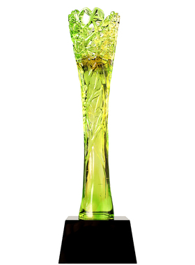 古东东绿色琉璃奖杯定制年会颁奖