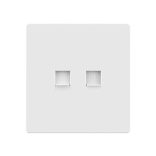 86型暗装千兆网络网口信息带电话模块面板 电话+六类网线电脑插座