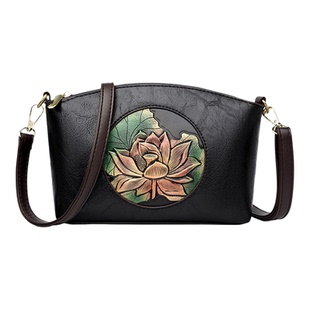 真皮小包女包2026春夏新款牛皮单肩包民族风休闲妈妈包斜挎零钱包