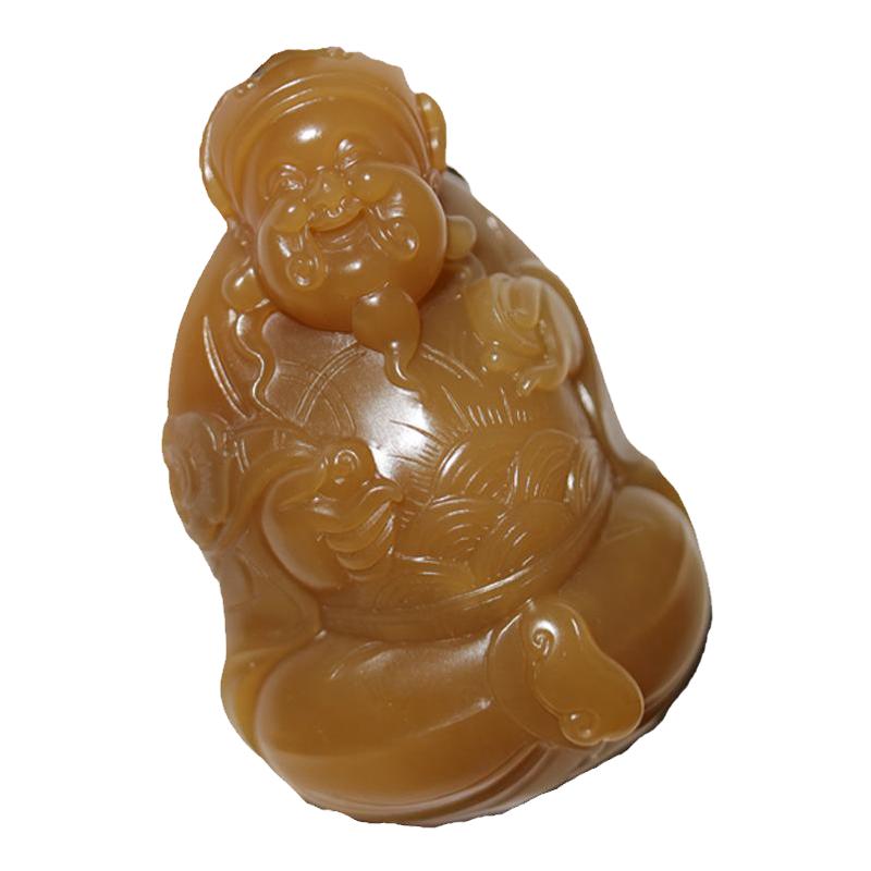 玉奕且末糖玉财神挂件吊坠