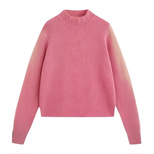 女童打底毛衣春秋新款宝宝针织衫洋气木耳边中领韩版儿童内搭上衣