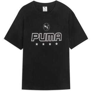 纯棉宽松黑色休闲短袖T恤男女款PUMA彪马新款夏季运动上衣 633072