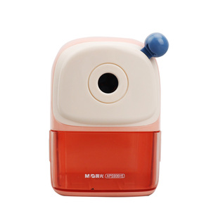 晨光转笔刀手摇式卷笔刀小学生专用粗三角杆洞洞笔大孔削笔器自动削笔刀手动儿童绞笔刀大口径铅笔刀削笔机