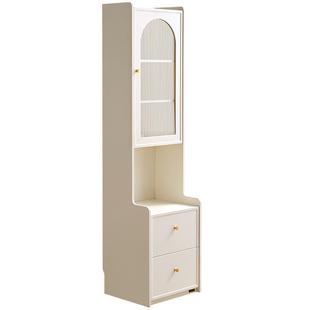 政府补贴全友家居2025新款奶油风窄高床头柜卧室高级感轻奢置物柜