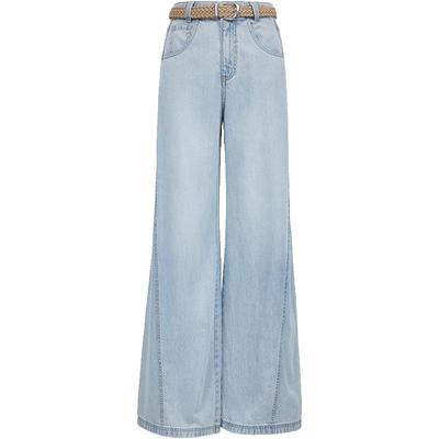 ONLY高腰宽松直筒裤牛仔裤