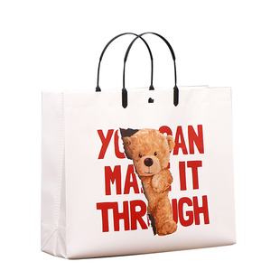 免税店无纺布覆膜袋服装店购物袋叉耳服装店手提袋叉耳手提礼品袋