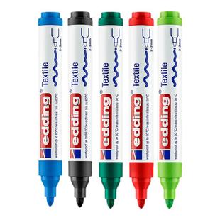 德国edding4500织物笔衣服画画帆布包马克笔防水不掉色布艺彩绘笔