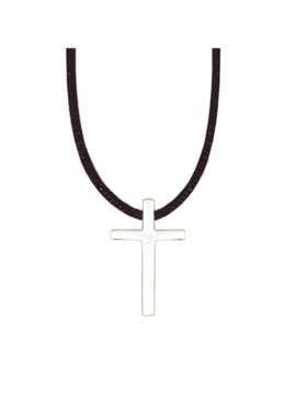 超迷你小十字架吊坠黑红绳短款