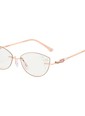 无框老花眼镜女闪粉镶钻品牌正品