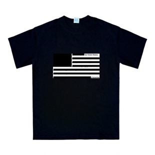 黑条美国国旗X爱泼斯坦萝莉岛丑闻解密个性欧美宽松上衣服短袖T恤