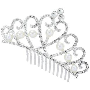 生日皇冠女孩头饰儿童发梳插梳公主发夹2025新款高端女童发饰发卡