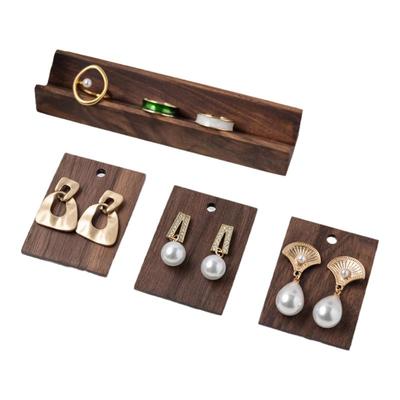 胡桃木耳钉耳环展示架实木卡片拍摄道具饰品背板首饰摆摊陈列定制