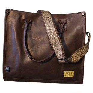 韩国大容量斜挎包男包潮牌休闲单肩包学生上课手提包电脑包托特包