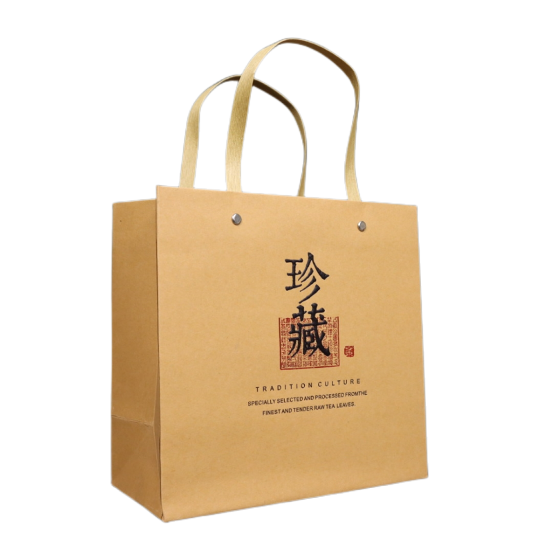 茶叶手提袋加厚牛皮纸袋高档复古