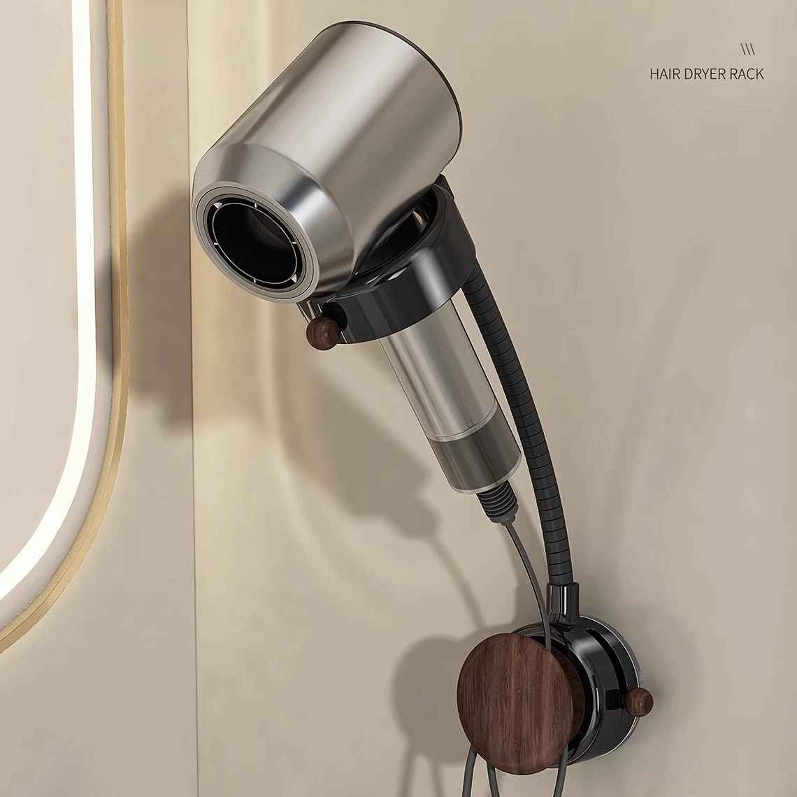 吸盘吹风机置物架免打孔懒人支架解放双手卫生间电吹风筒收纳挂架