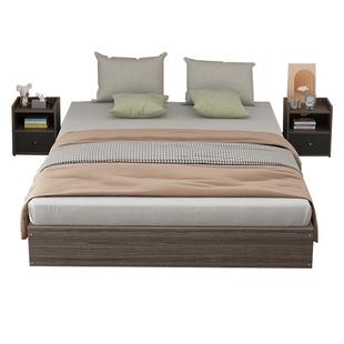 实木床榻榻米无床头地台床简约现代落地家用卧室排骨架床架双人床