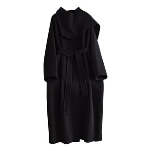 2025秋冬新款双面羊绒大衣女中长款宽松显瘦大翻领羊毛呢子外套