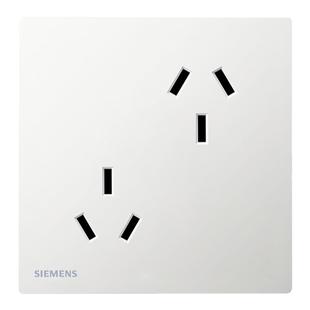 西门子插座六孔10A三孔插座面板家用墙壁暗装siemens6孔白灰金色