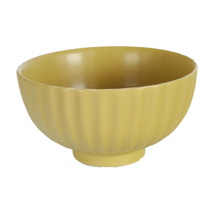 日本进口minoru美浓烧金合欢色雾面纹理陶瓷饭碗汤吞茶杯家用餐具