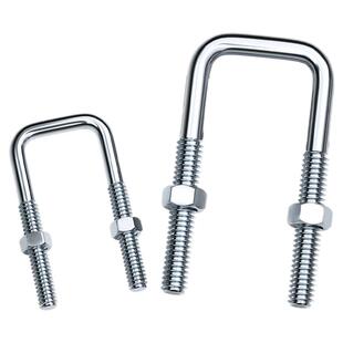 天卓五金方型U型管卡直角螺栓卡扣抱箍加长固定器连接件方形镀锌