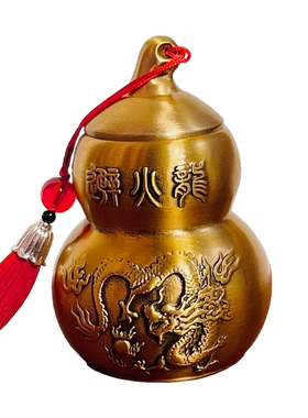 纯黄铜避火龙瓶子厨房西北角摆件