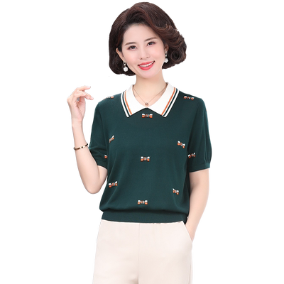 50多岁妈妈高档天丝针织衫上衣女