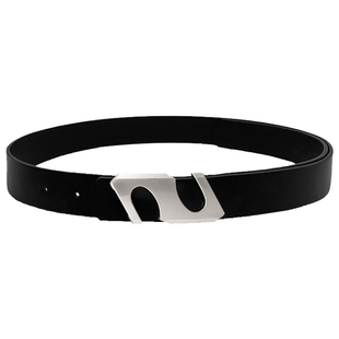 BELIEFYAO原创字母S金属扣头皮带男款潮流年轻人小众设计感腰带女