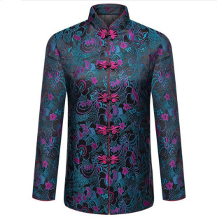 新款中老年锦缎唐装棉袄女士中式国风上衣妈妈丝绸老年人缎面外套