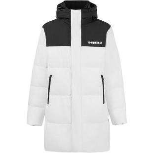 美特斯邦威面包羽绒服男冬季新款五格拼色中长面包羽绒服保暖外套